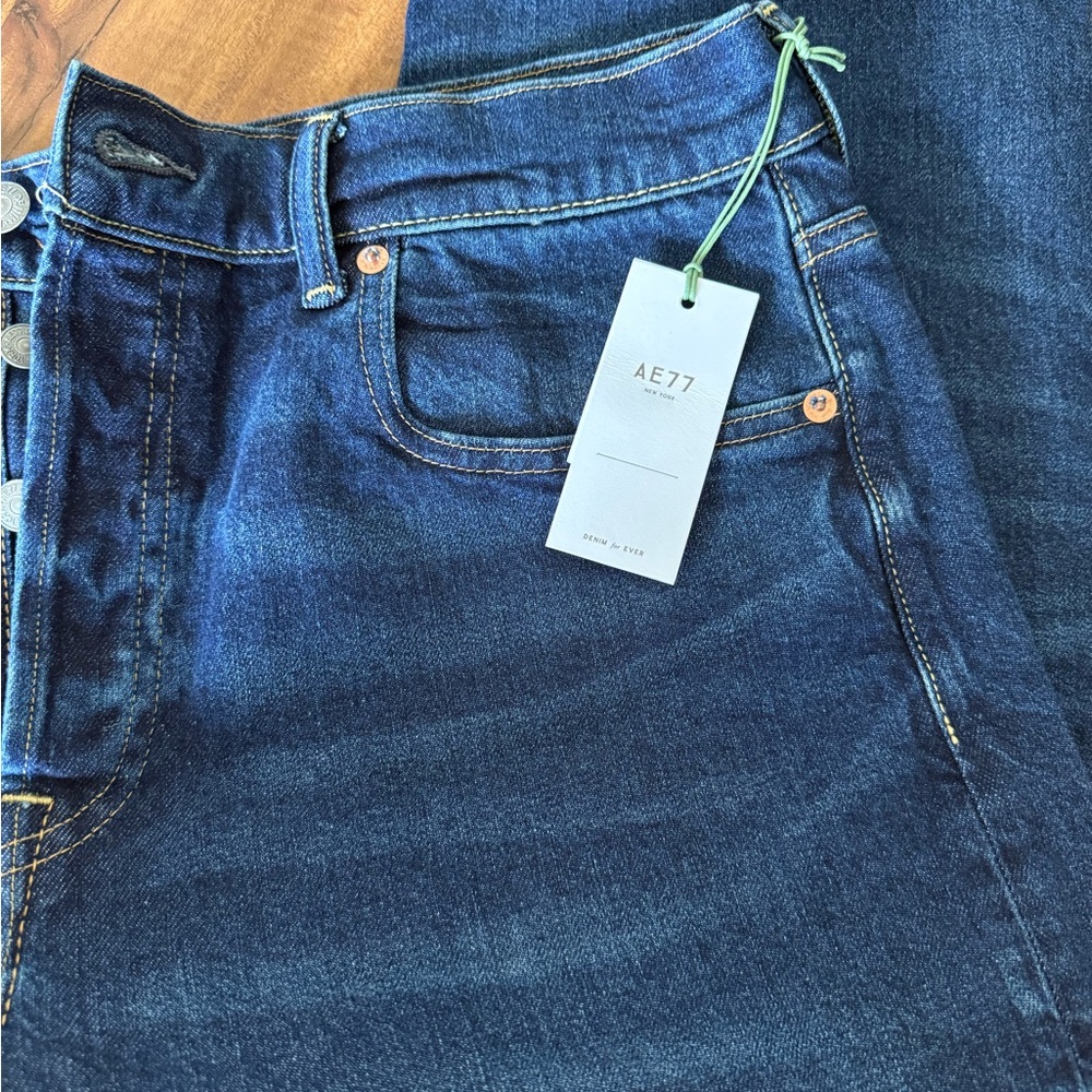 American Eagle Outfitters Dark Blue Straight Leg Jeans